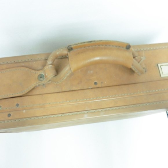 Hartmann briefcase saddle brown leather attache brass locks vintage 18" - Picture 2 of 14